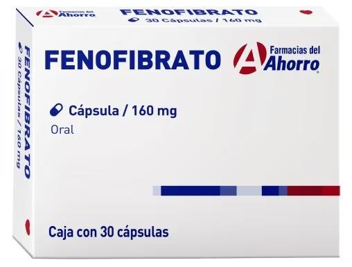 Fenofibrato 160 mg paquete de 30 cápsulas