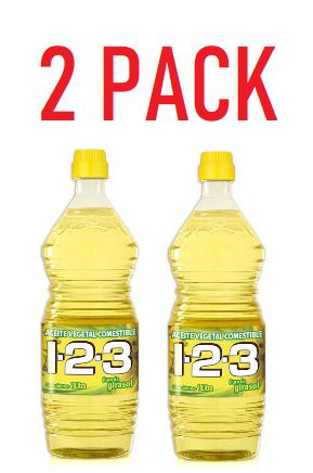 Aceite 123 de girasol, dos piezas de un litro