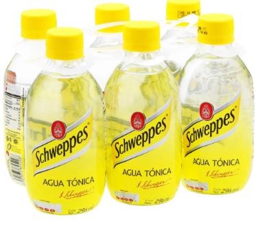 Agua tónica Schweppes paquete de 6 botellas de 296 ml cada una
