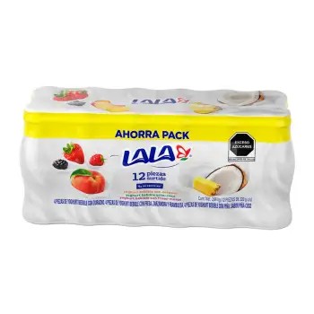 Yogur Lala paquete de 12 piezas de 220 g sabores surtidos