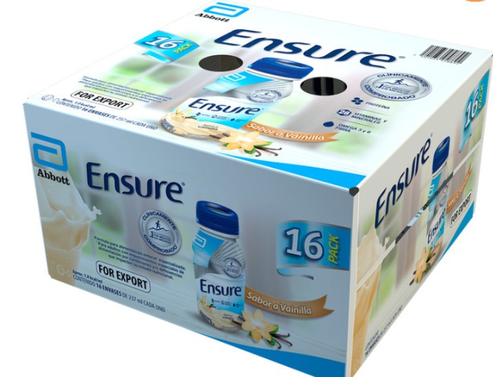 Suplementos nutricionales Ensure paquete de 16 piezas de 237 ml cada una sabor vainilla o chocolate