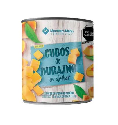 DURAZNOS EN ALMIBAR EN CUBOS LATA 3KG