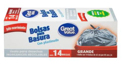 Paquete de 14 bolsas negras para basura 62 X 85 CM