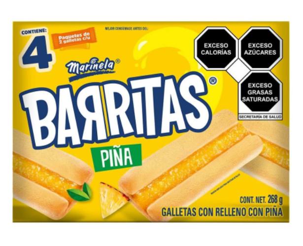 Barritas de piña 4 paquetes con 2 piezas cada uno / 268 g