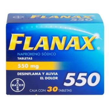 Flanax naproxeno sódico 550 mg paquete de 30 tabletas