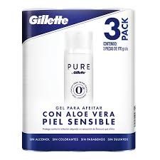Gel de afeitar con aloe vera paquete de 3