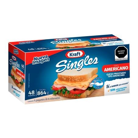 Queso americano bajo en grasa 864 g (48 piezas)