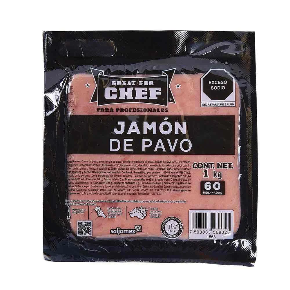 Jamón de Pavo rebanado 1 kg GFC