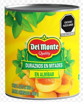 DURAZNOS EN ALMIBAR LATA DEL MONTE 3KG